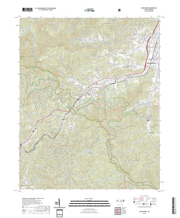 US Topo 7.5-minute map for Hazelwood NC