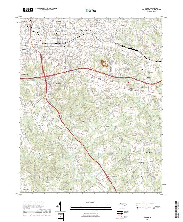 US Topo 7.5-minute map for Hickory NC