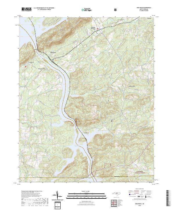 US Topo 7.5-minute map for High Rock NC