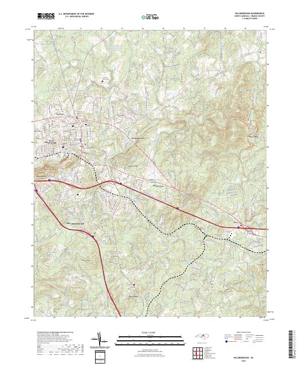 US Topo 7.5-minute map for Hillsborough NC