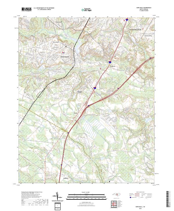 US Topo 7.5-minute map for Hope Mills NC