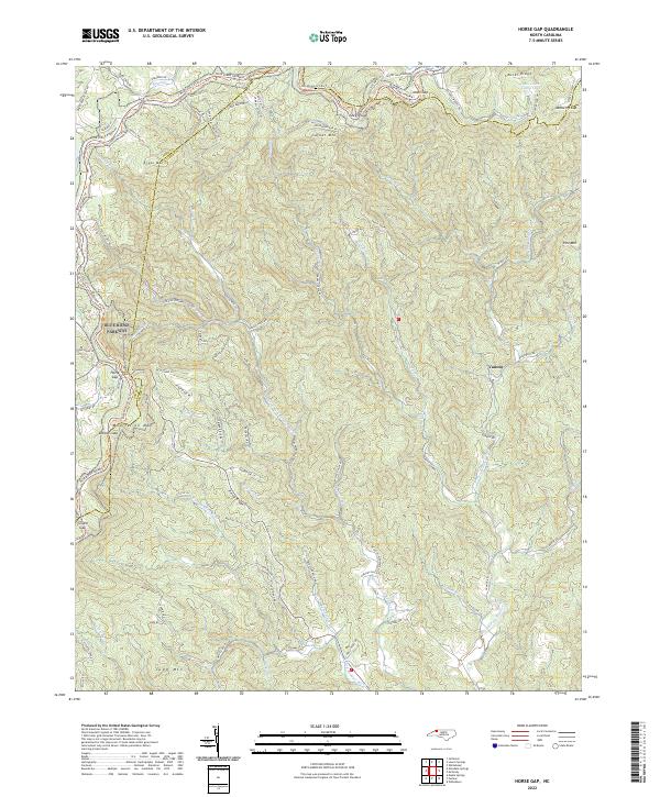 US Topo 7.5-minute map for Horse Gap NC