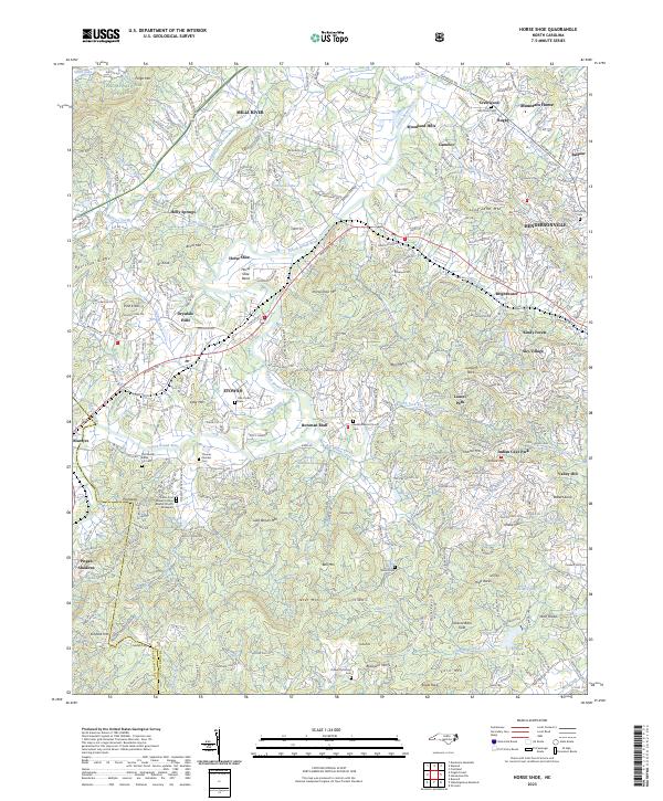 US Topo 7.5-minute map for Horse Shoe NC