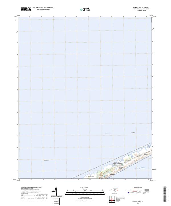 US Topo 7.5-minute map for Howard Reef NC