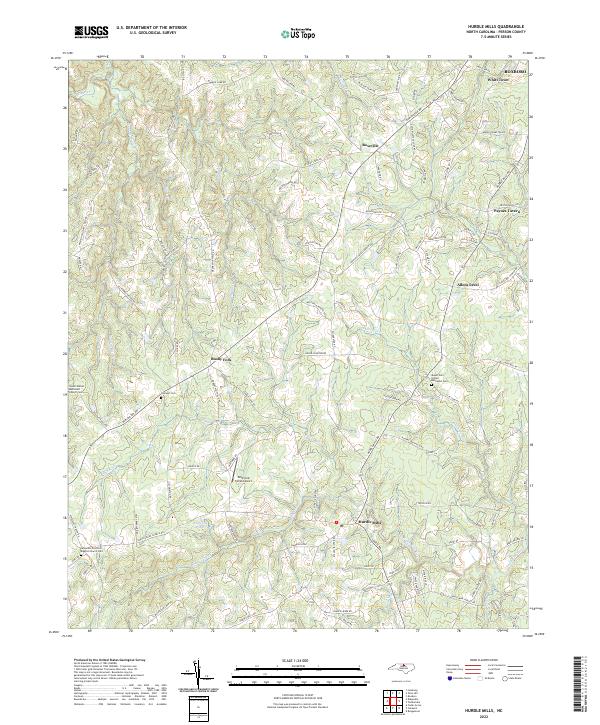 US Topo 7.5-minute map for Hurdle Mills NC