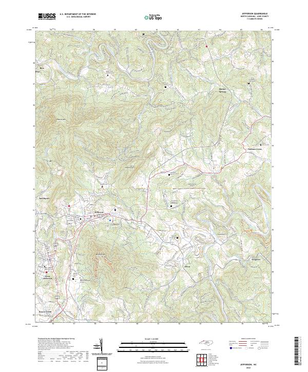 US Topo 7.5-minute map for Jefferson NC