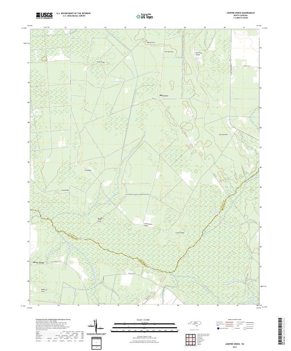 US Topo 7.5-minute map for Juniper Creek NC