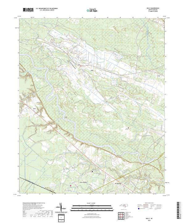 US Topo 7.5-minute map for Kelly NC