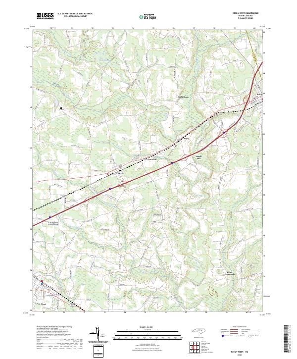 US Topo 7.5-minute map for Kenly West NC