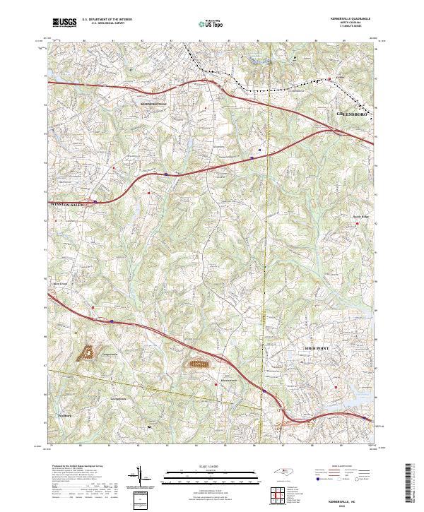 US Topo 7.5-minute map for Kernersville NC