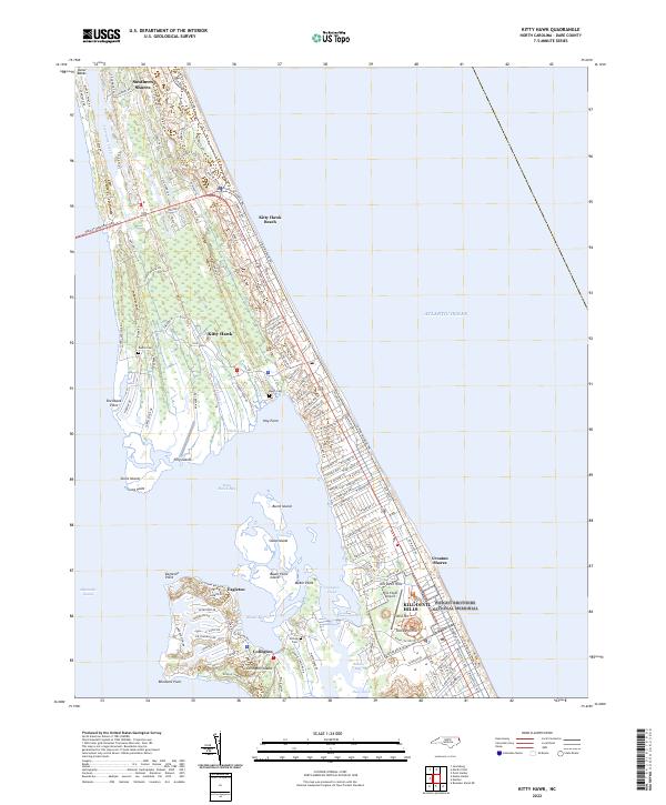 US Topo 7.5-minute map for Kitty Hawk NC