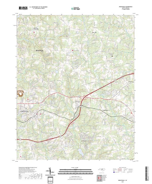 US Topo 7.5-minute map for Knightdale NC