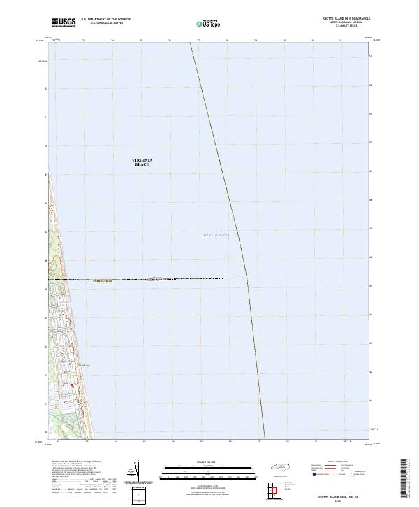 US Topo 7.5-minute map for Knotts Island OE E NCVA