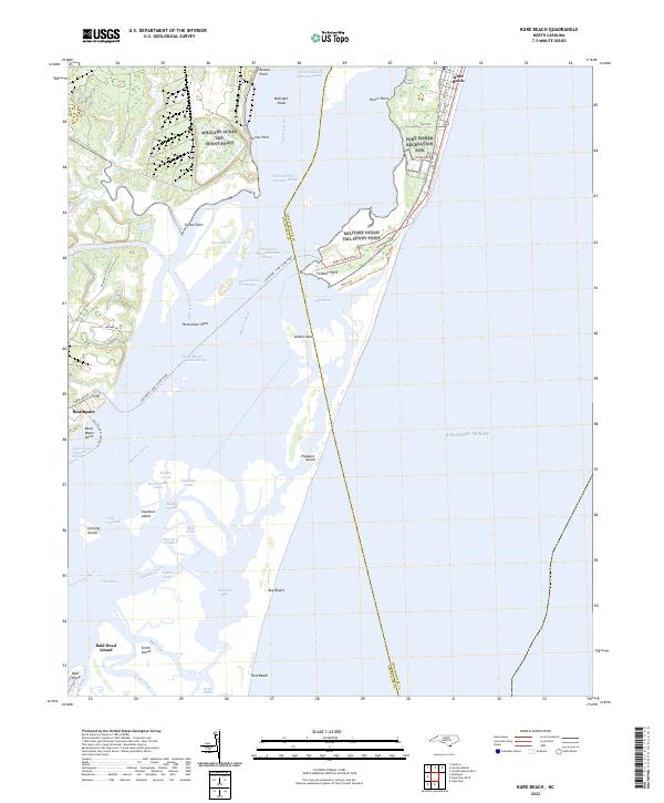 US Topo 7.5-minute map for Kure Beach NC