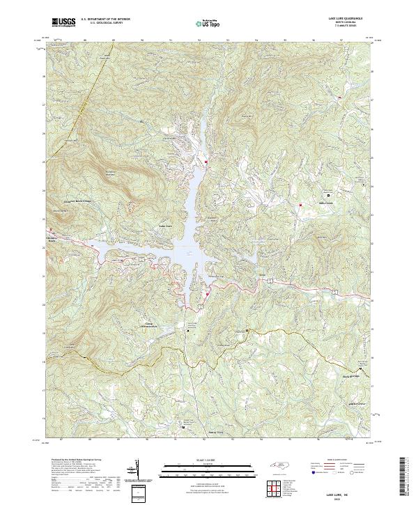 US Topo 7.5-minute map for Lake Lure NC