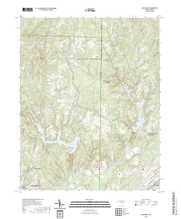 US Topo 7.5-minute map for Lake Michie NC