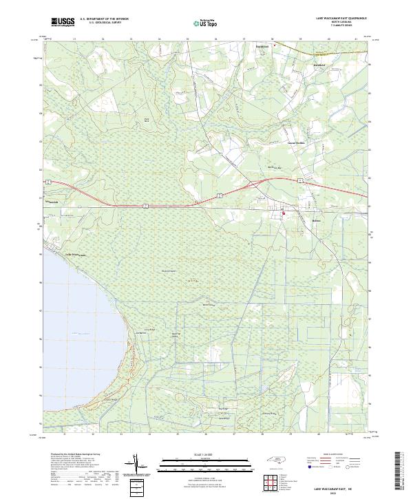 US Topo 7.5-minute map for Lake Waccamaw East NC