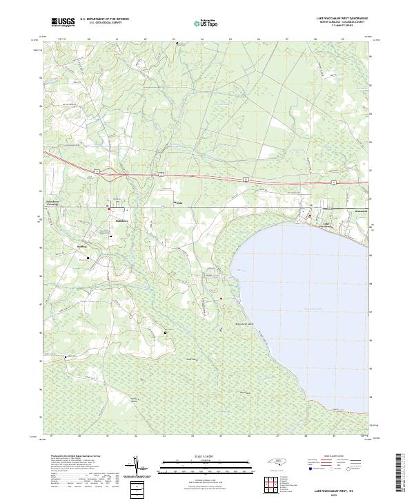 US Topo 7.5-minute map for Lake Waccamaw West NC