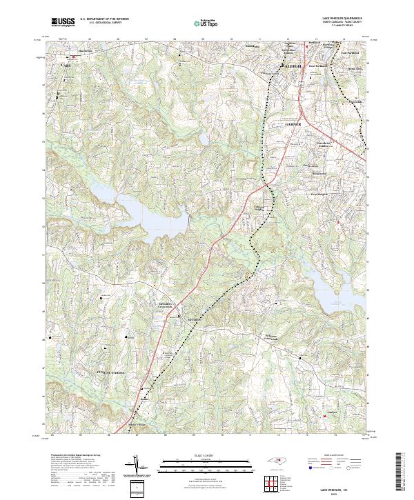 US Topo 7.5-minute map for Lake Wheeler NC