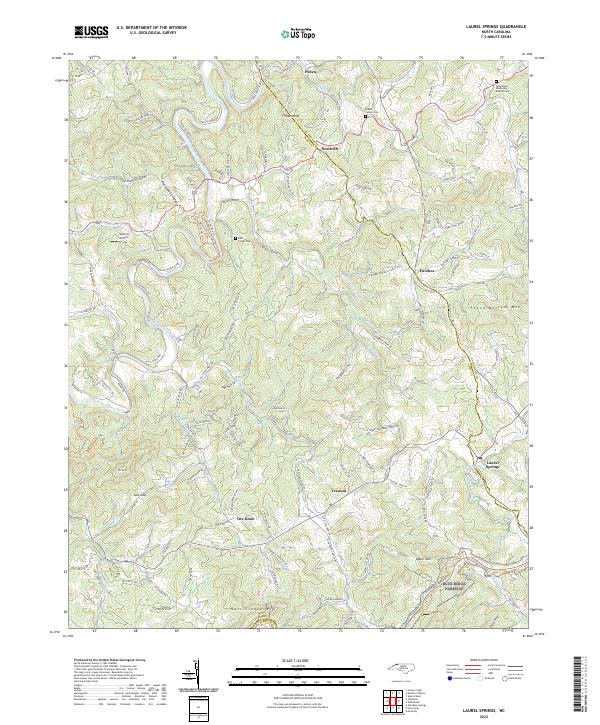 US Topo 7.5-minute map for Laurel Springs NC