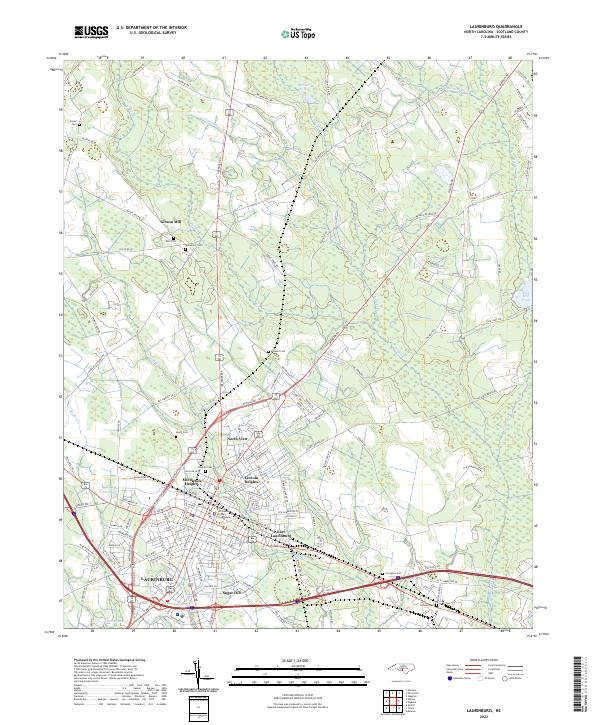 US Topo 7.5-minute map for Laurinburg NC