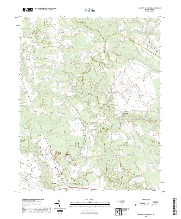 US Topo 7.5-minute map for Leggetts Crossroads NC