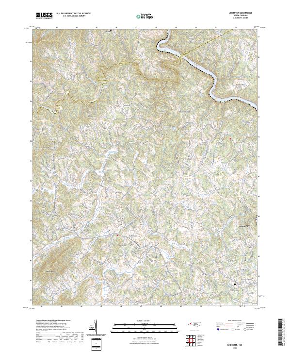 US Topo 7.5-minute map for Leicester NC