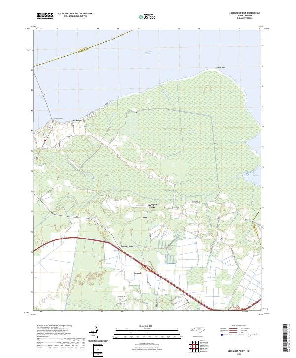 US Topo 7.5-minute map for Leonards Point NC