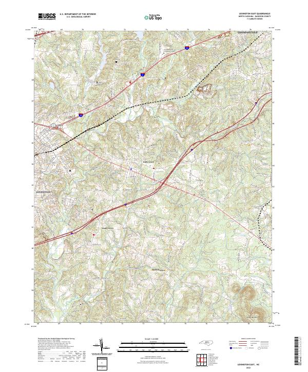 US Topo 7.5-minute map for Lexington East NC