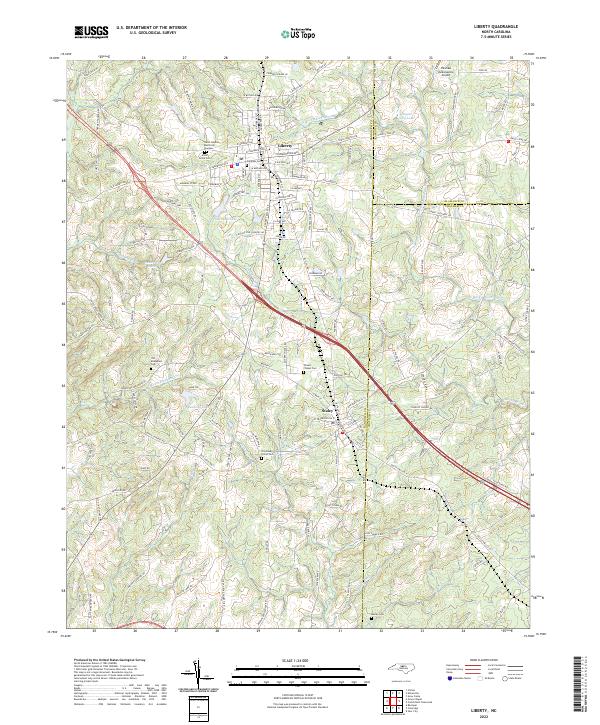 US Topo 7.5-minute map for Liberty NC