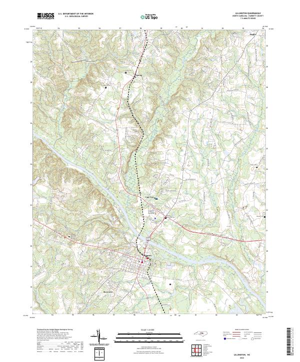 US Topo 7.5-minute map for Lillington NC