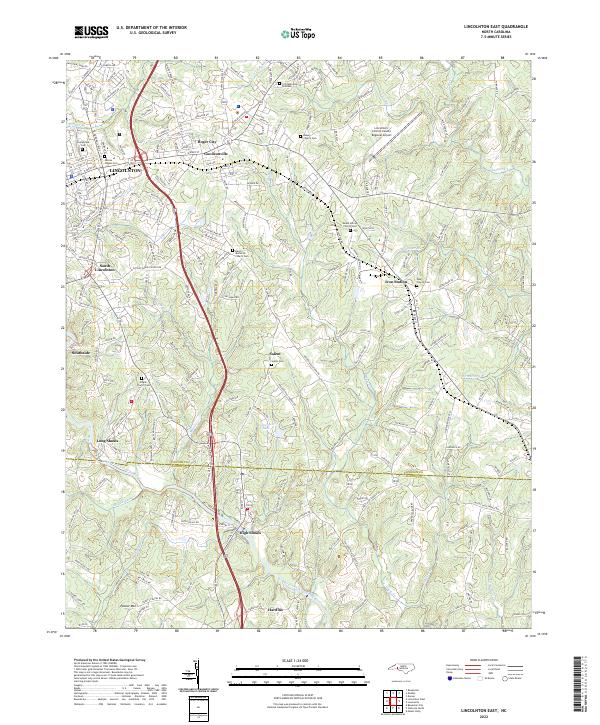 US Topo 7.5-minute map for Lincolnton East NC