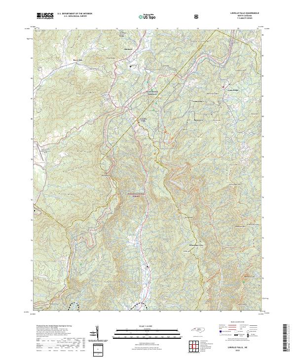 US Topo 7.5-minute map for Linville Falls NC