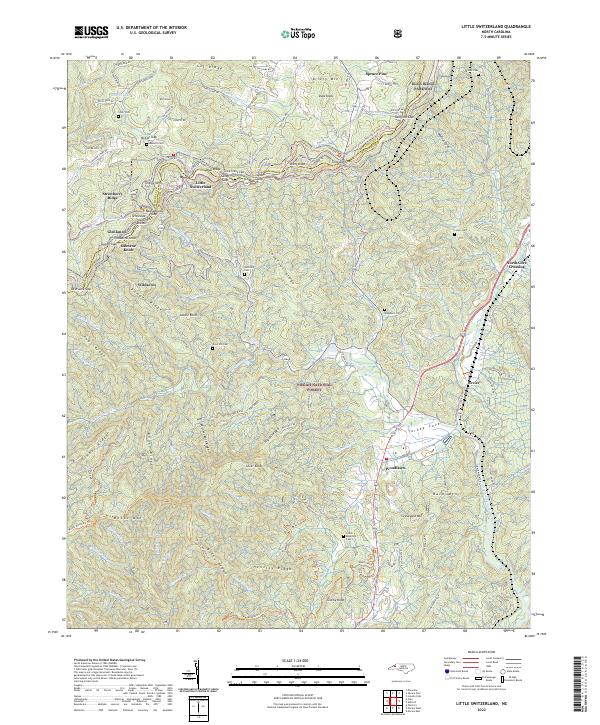 US Topo 7.5-minute map for Little Switzerland NC