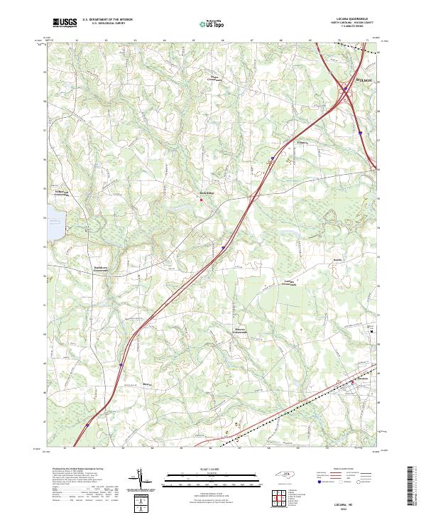 US Topo 7.5-minute map for Lucama NC