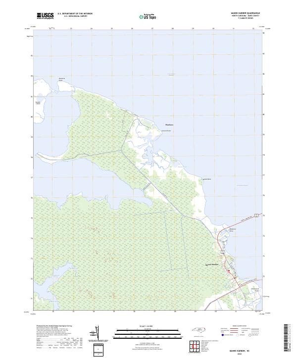 US Topo 7.5-minute map for Manns Harbor NC