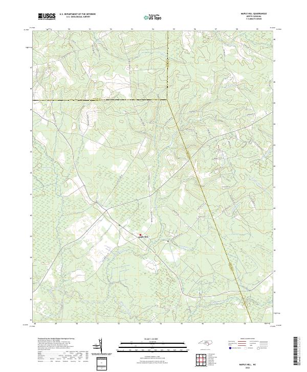 US Topo 7.5-minute map for Maple Hill NC