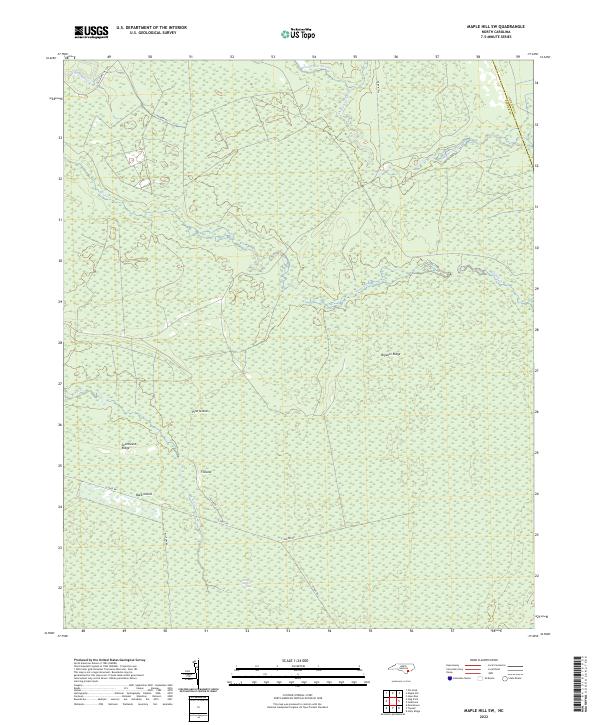 US Topo 7.5-minute map for Maple Hill SW NC