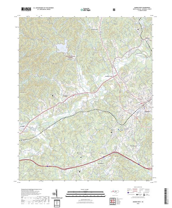 US Topo 7.5-minute map for Marion West NC