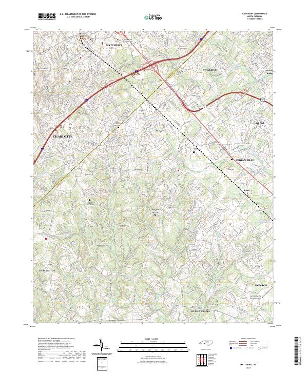 US Topo 7.5-minute map for Matthews NC