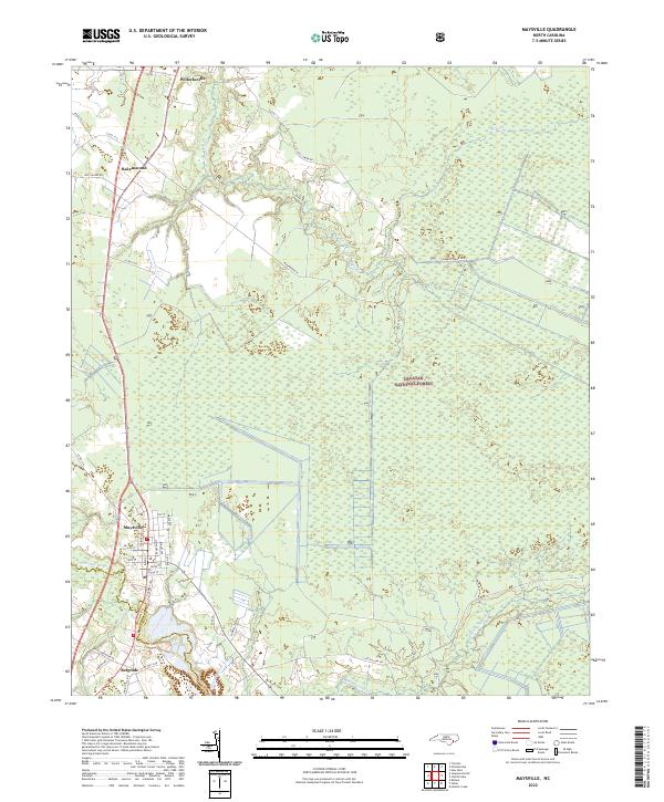 US Topo 7.5-minute map for Maysville NC