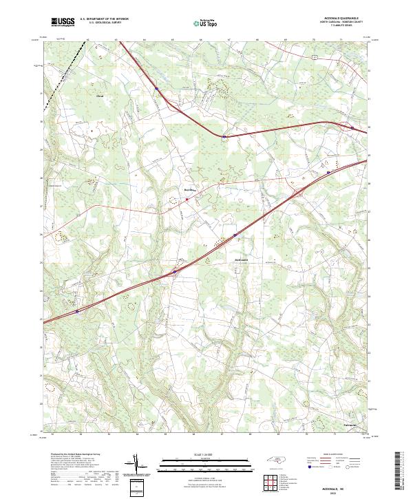 US Topo 7.5-minute map for McDonald NC