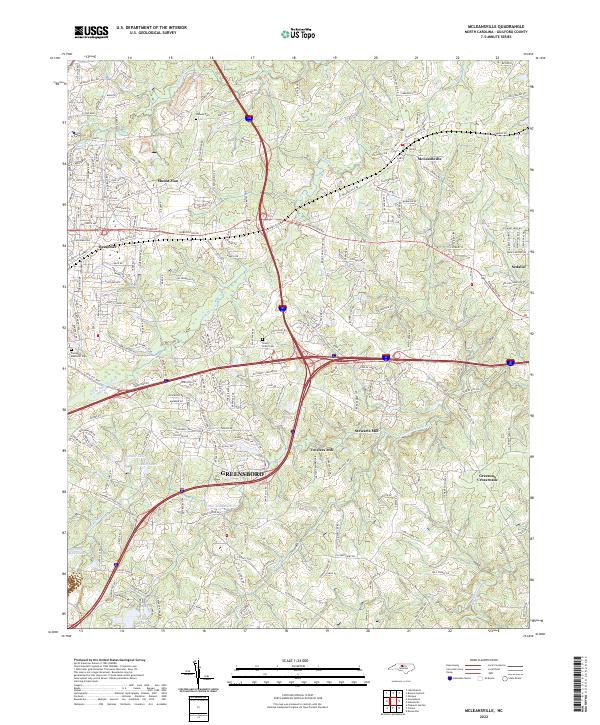 US Topo 7.5-minute map for McLeansville NC