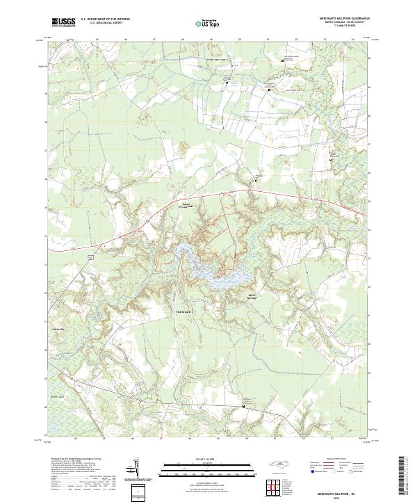 US Topo 7.5-minute map for Merchants Millpond NC