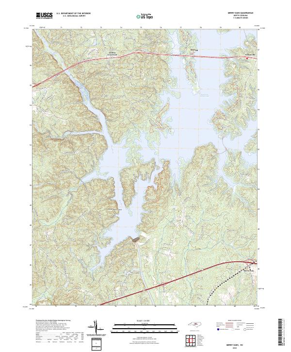 US Topo 7.5-minute map for Merry Oaks NC