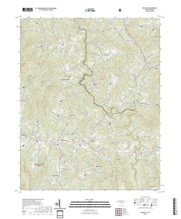 US Topo 7.5-minute map for Micaville NC