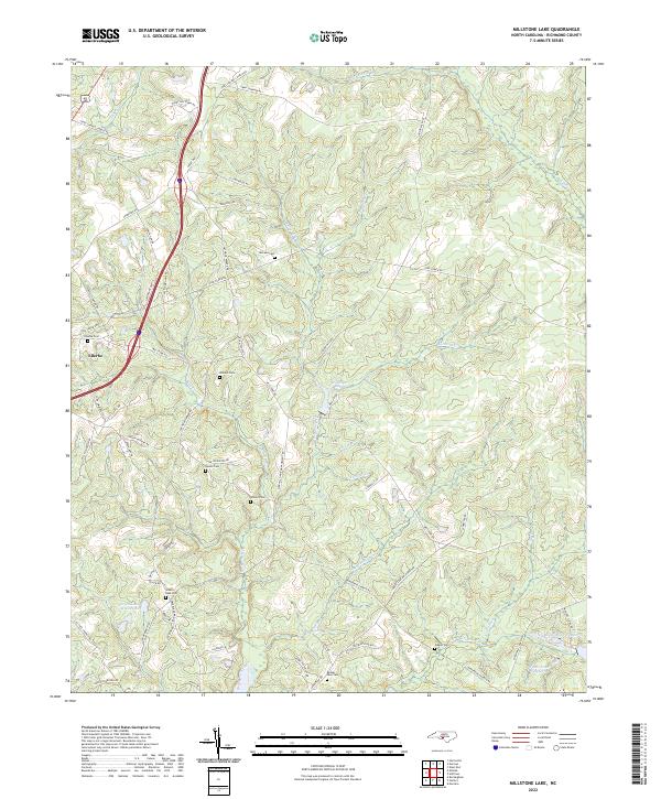 US Topo 7.5-minute map for Millstone Lake NC