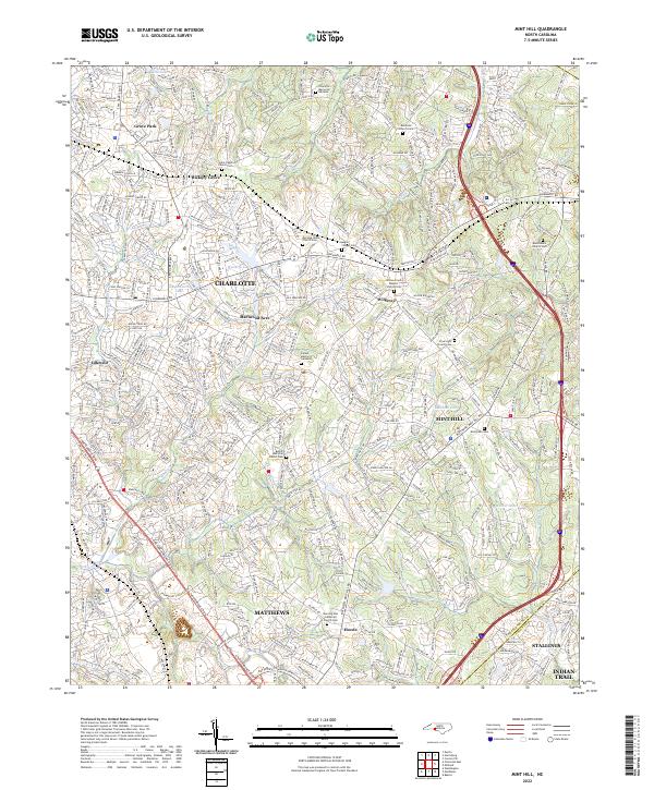 US Topo 7.5-minute map for Mint Hill NC