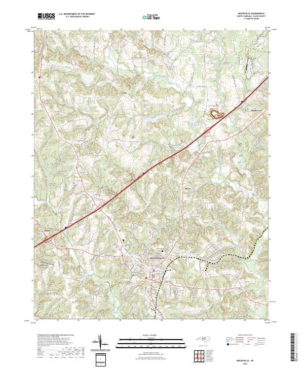 US Topo 7.5-minute map for Mocksville NC