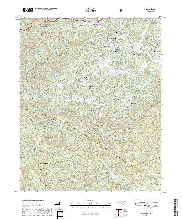 US Topo 7.5-minute map for Moffitt Hill NC